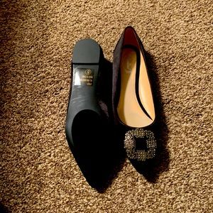 Super cute satin and crystal shoes